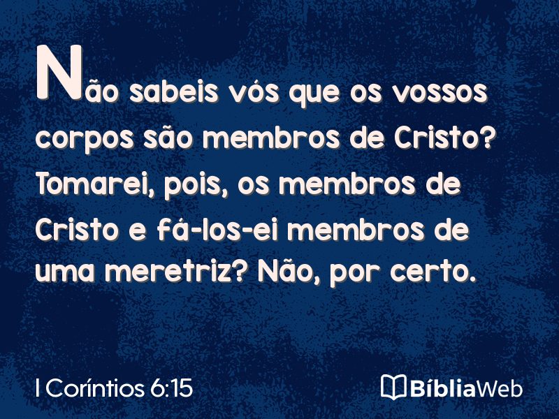 I Coríntios 6:15 em imagem para compartilhar