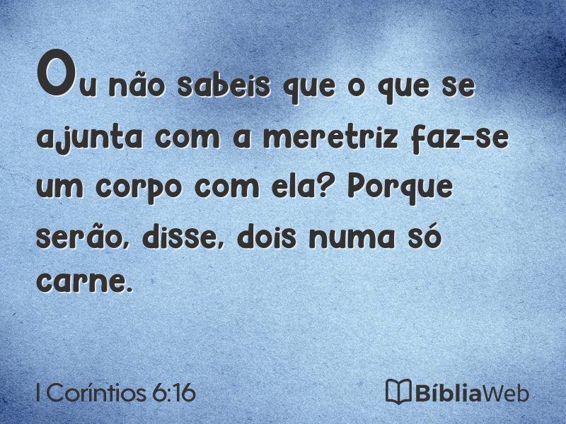 I Coríntios 6:16 em imagem para compartilhar