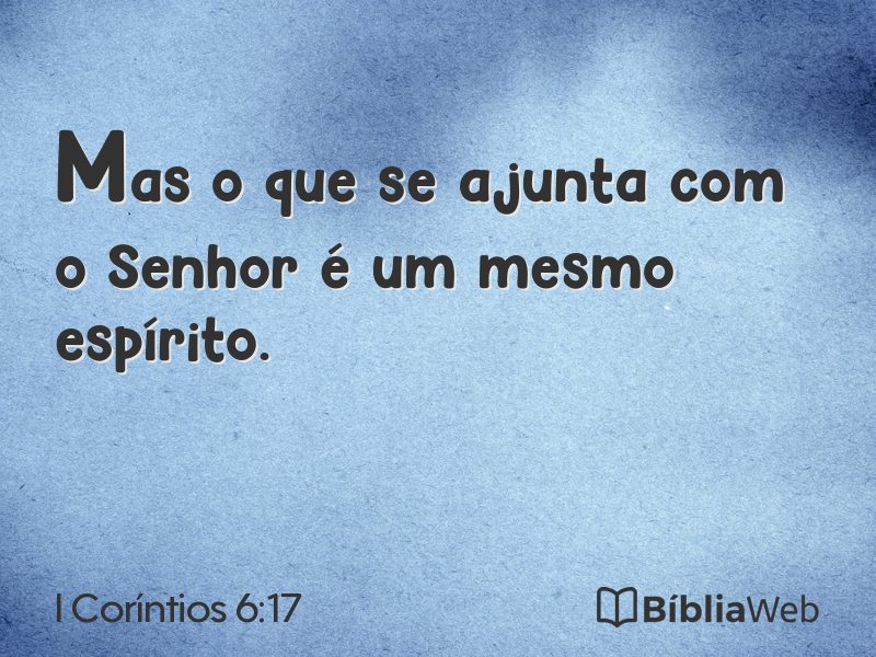 I Coríntios 6:17 em imagem para compartilhar