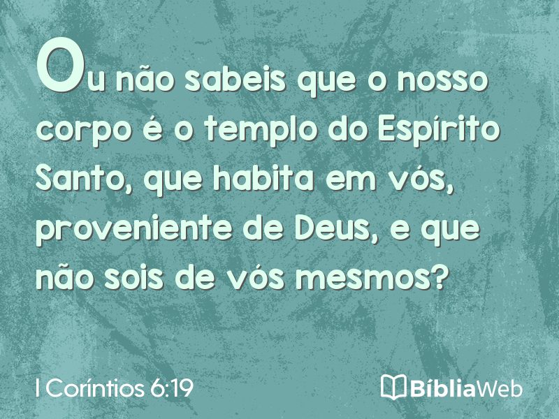 I Coríntios 6:19 em imagem para compartilhar