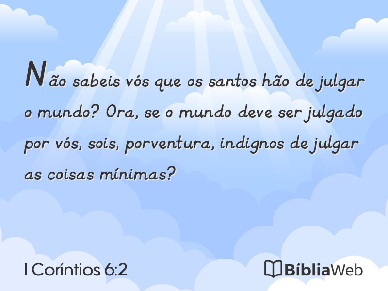 I Coríntios 6:2 em imagem para compartilhar