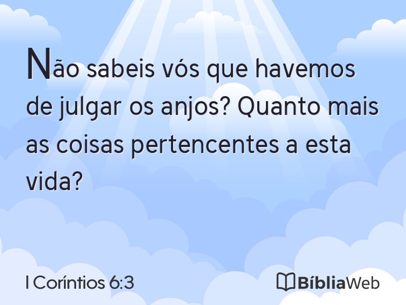 I Coríntios 6:3 em imagem para compartilhar