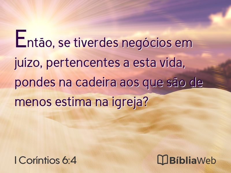 I Coríntios 6:4 em imagem para compartilhar