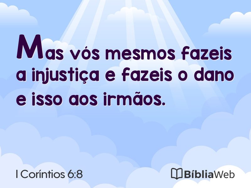I Coríntios 6:8 em imagem para compartilhar