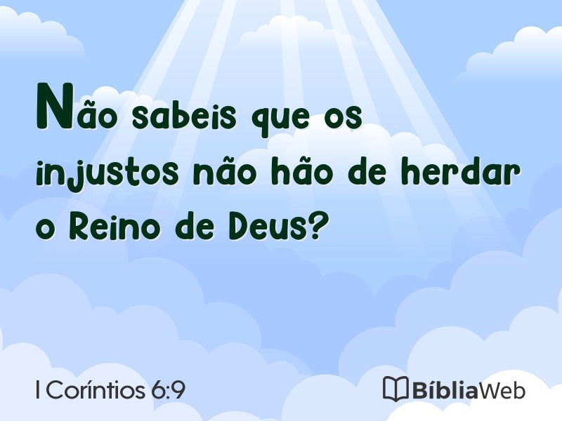 I Coríntios 6:9 em imagem para compartilhar