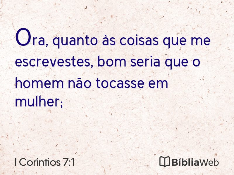 I Coríntios 7:1 em imagem para compartilhar
