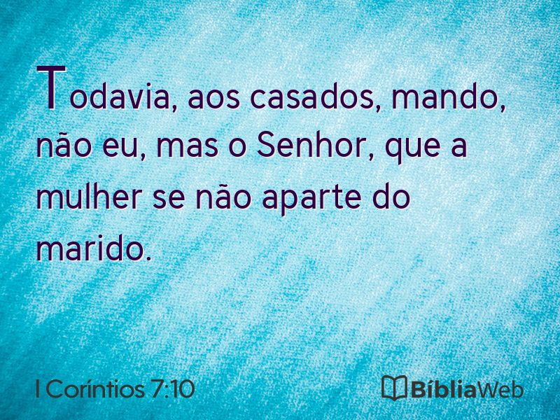 I Coríntios 7:10 em imagem para compartilhar