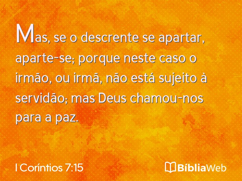 I Coríntios 7:15 em imagem para compartilhar