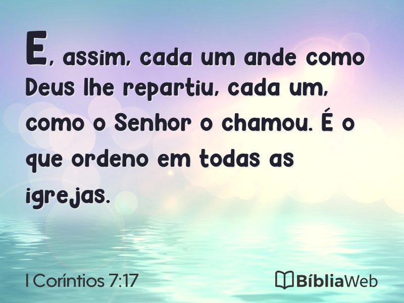 I Coríntios 7:17 em imagem para compartilhar