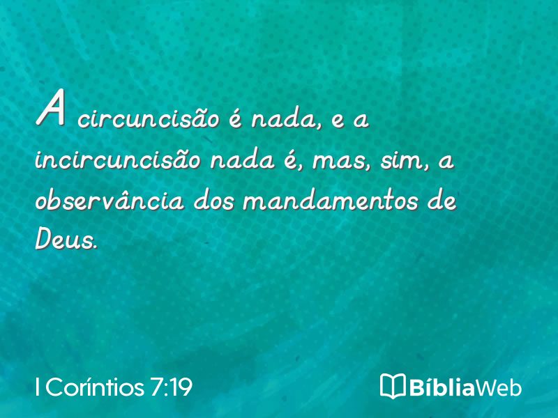 I Coríntios 7:19 em imagem para compartilhar