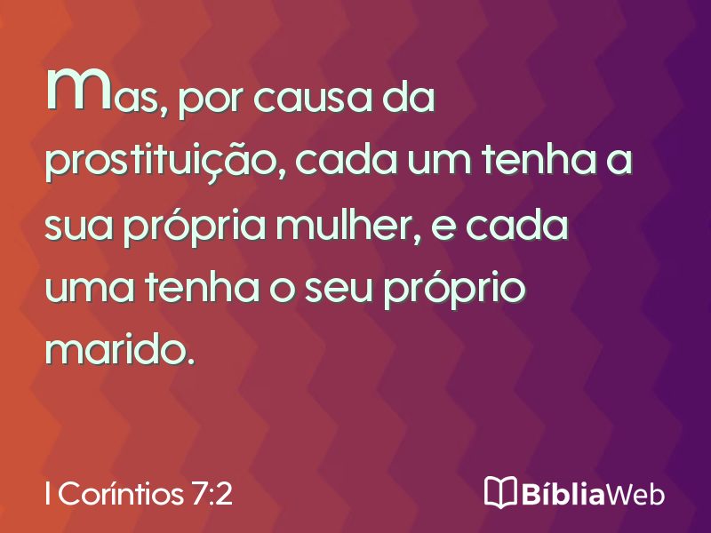 I Coríntios 7:2 em imagem para compartilhar