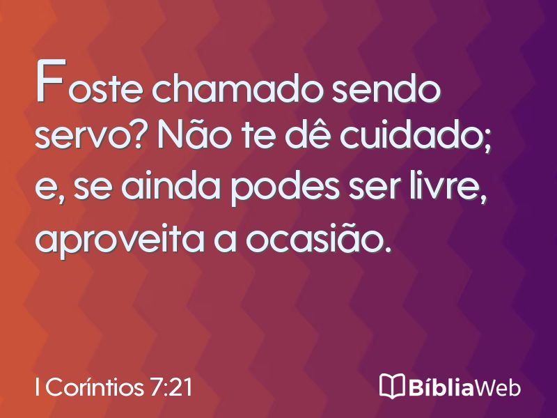 I Coríntios 7:21 em imagem para compartilhar