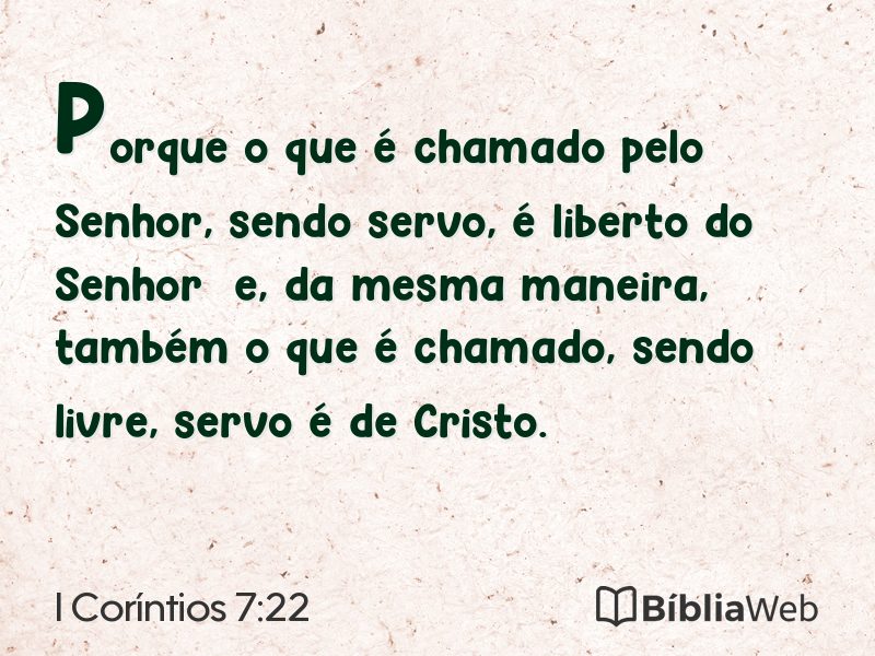 I Coríntios 7:22 em imagem para compartilhar