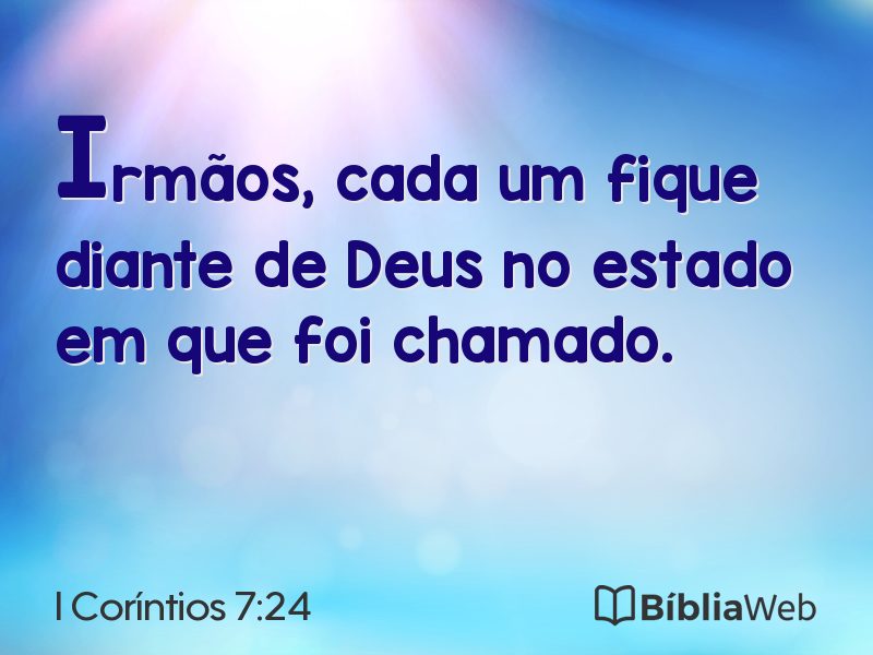 I Coríntios 7:24 em imagem para compartilhar
