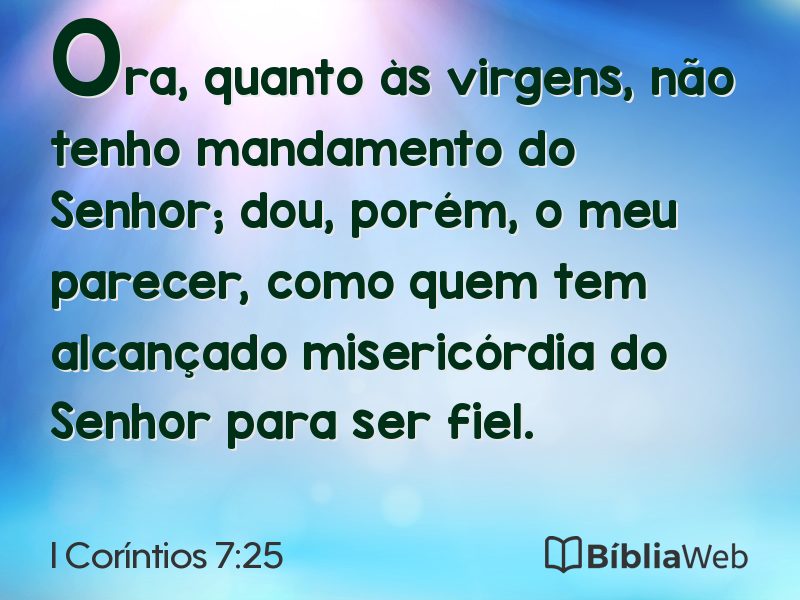 I Coríntios 7:25 em imagem para compartilhar