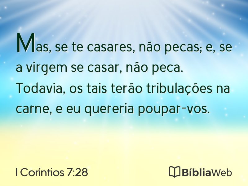 I Coríntios 7:28 em imagem para compartilhar