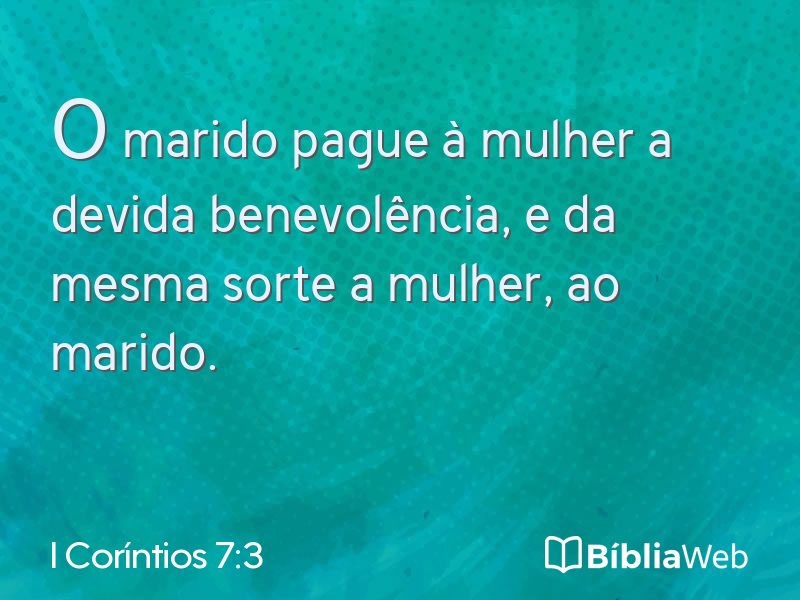 I Coríntios 7:3 em imagem para compartilhar