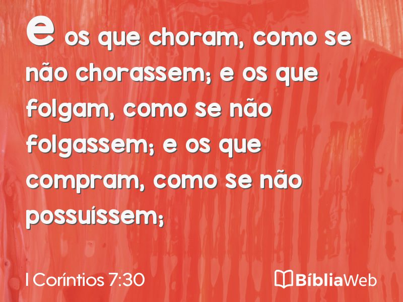 I Coríntios 7:30 em imagem para compartilhar