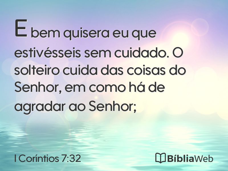 I Coríntios 7:32 em imagem para compartilhar