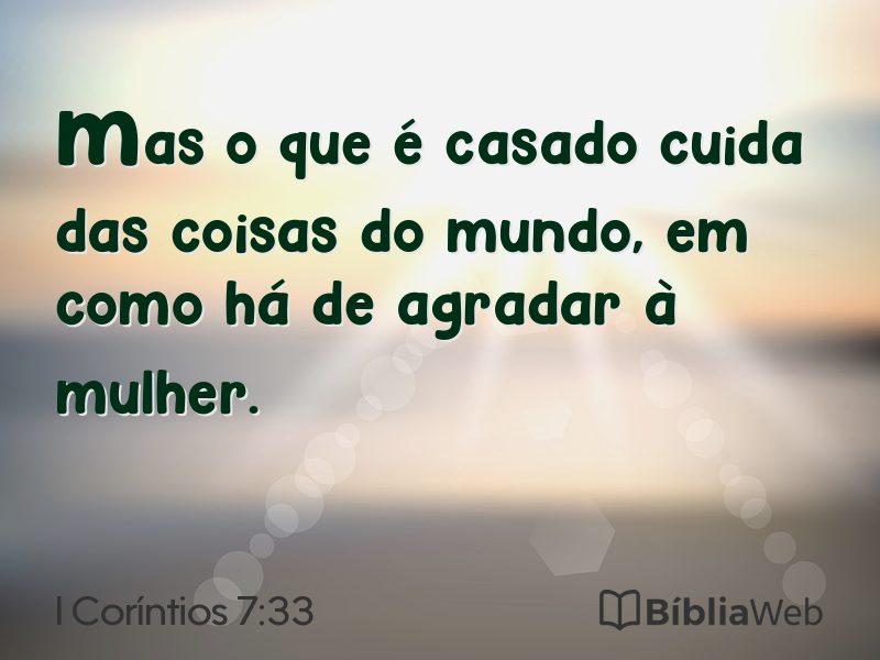 I Coríntios 7:33 em imagem para compartilhar