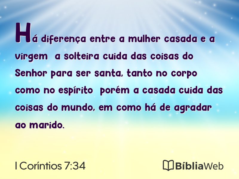 I Coríntios 7:34 em imagem para compartilhar