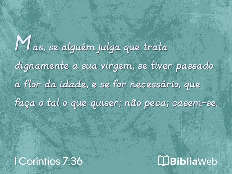 I Coríntios 7:36 em imagem para compartilhar