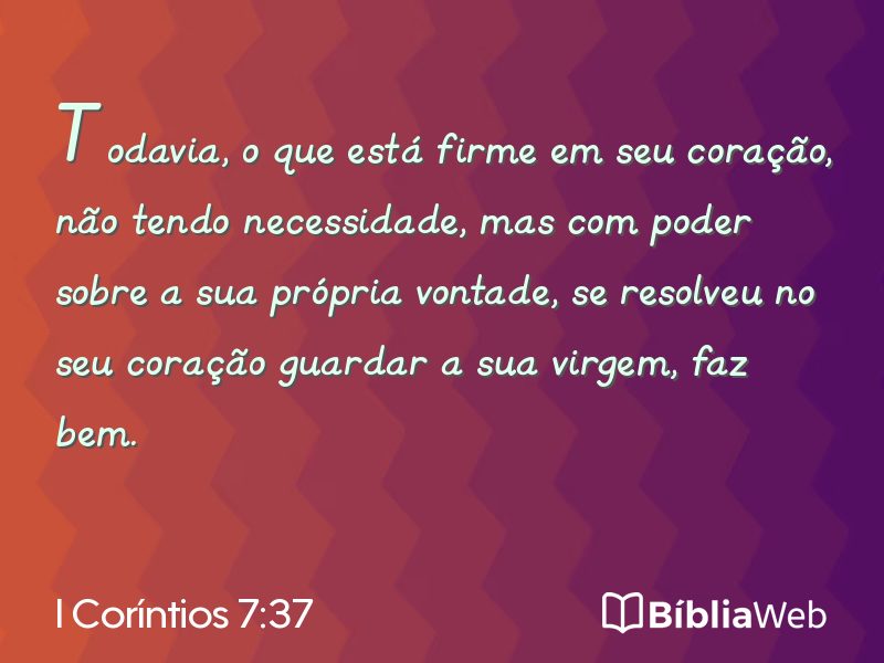I Coríntios 7:37 em imagem para compartilhar
