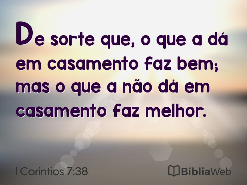 I Coríntios 7:38 em imagem para compartilhar