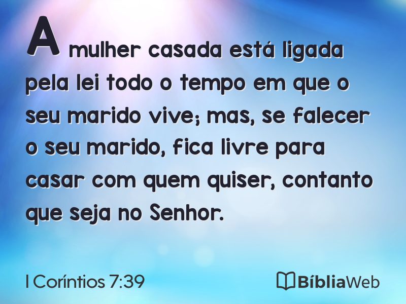 I Coríntios 7:39 em imagem para compartilhar