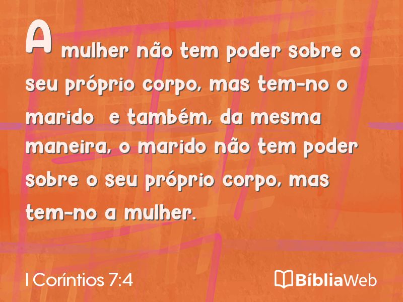 I Coríntios 7:4 em imagem para compartilhar