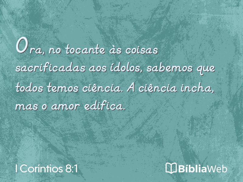 I Coríntios 8:1 em imagem para compartilhar