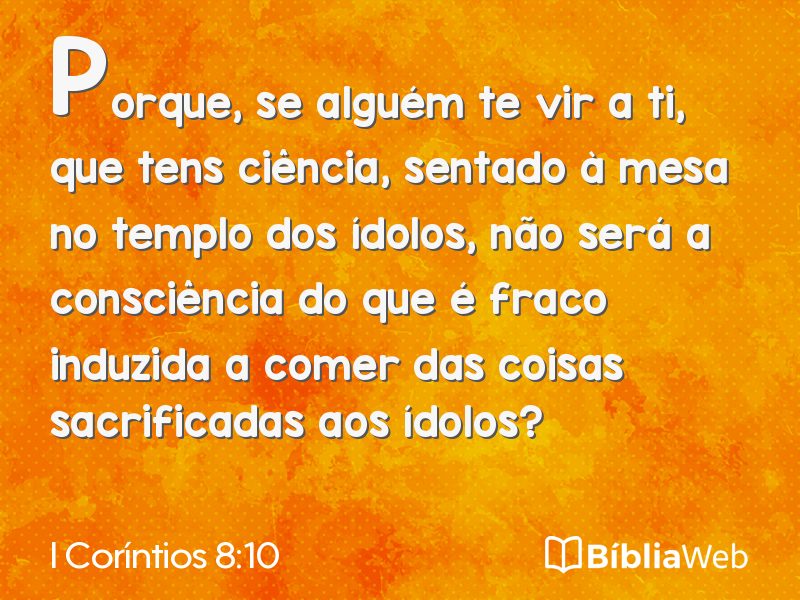 I Coríntios 8:10 em imagem para compartilhar