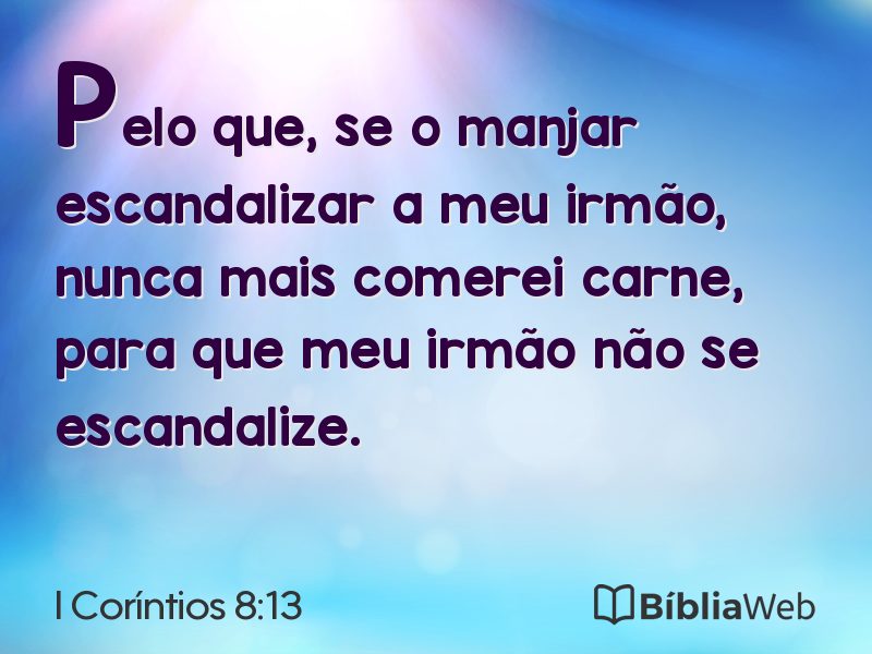 I Coríntios 8:13 em imagem para compartilhar