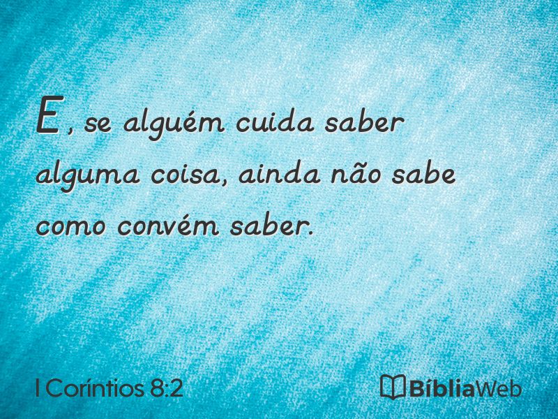 I Coríntios 8:2 em imagem para compartilhar