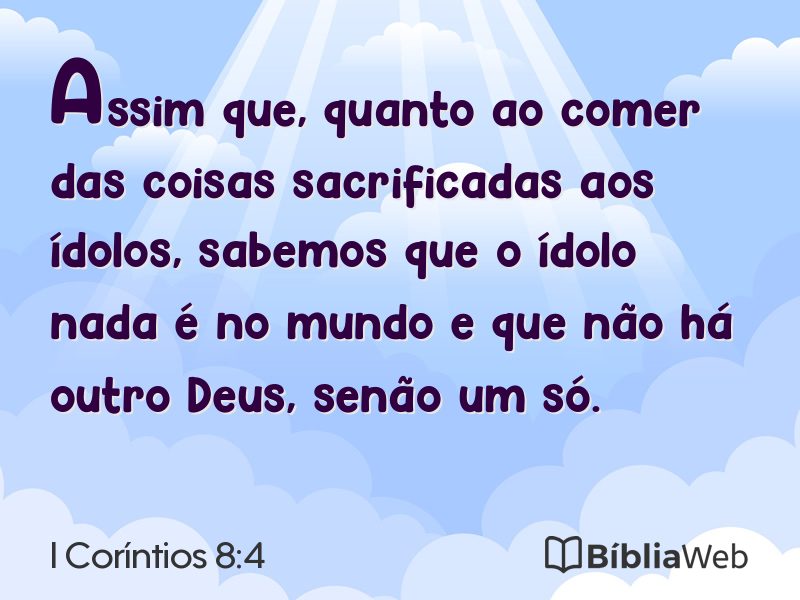I Coríntios 8:4 em imagem para compartilhar