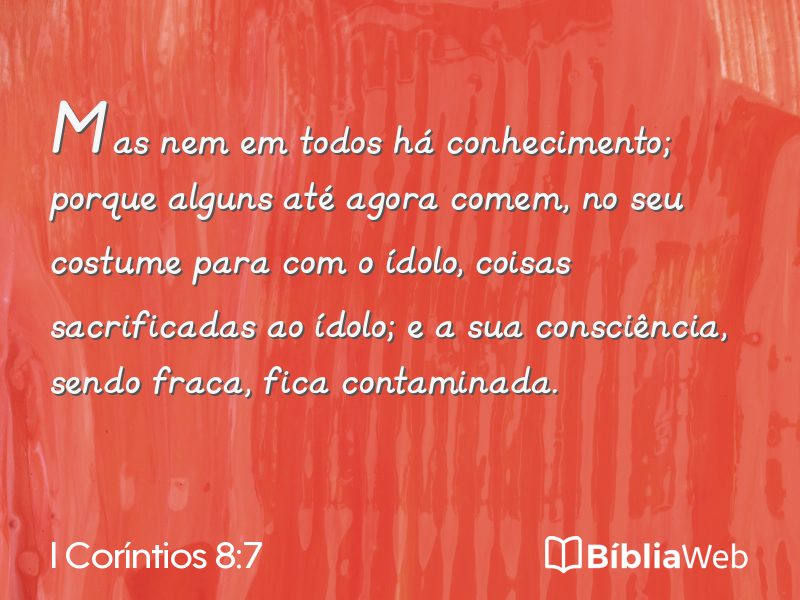 I Coríntios 8:7 em imagem para compartilhar