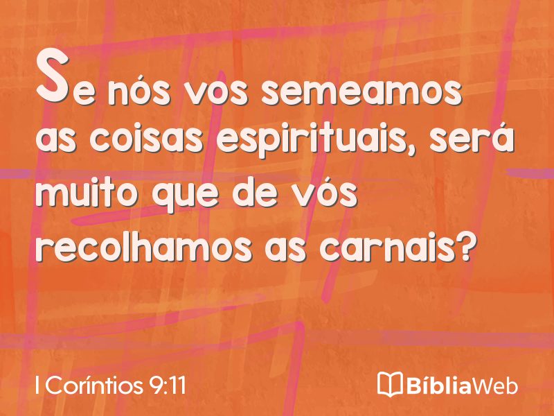 I Coríntios 9:11 em imagem para compartilhar