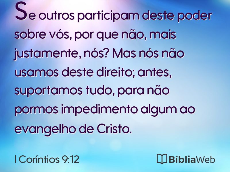 I Coríntios 9:12 em imagem para compartilhar