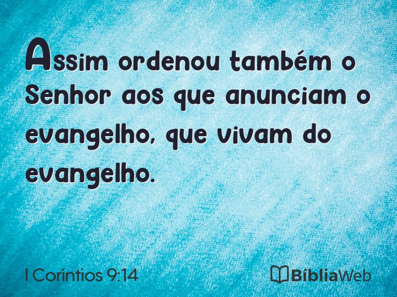 I Coríntios 9:14 em imagem para compartilhar