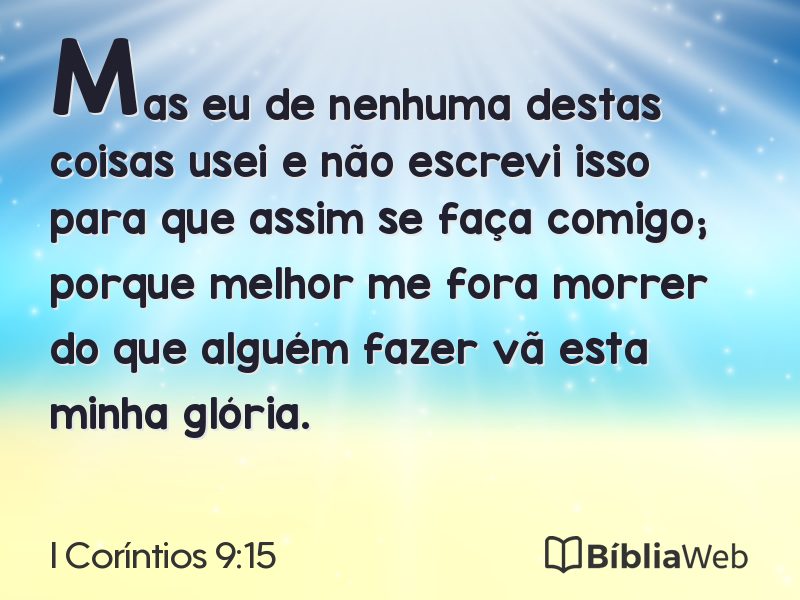 I Coríntios 9:15 em imagem para compartilhar