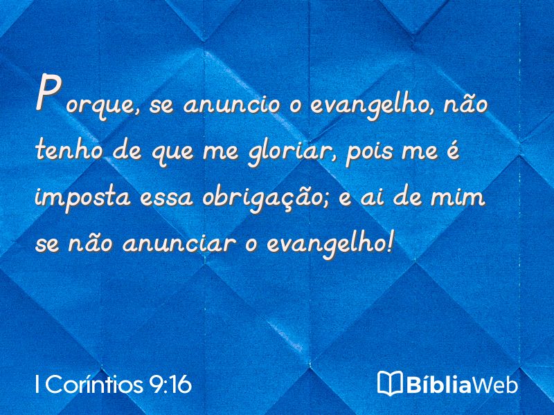 I Coríntios 9:16 em imagem para compartilhar