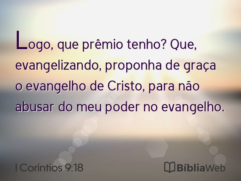 I Coríntios 9:18 em imagem para compartilhar