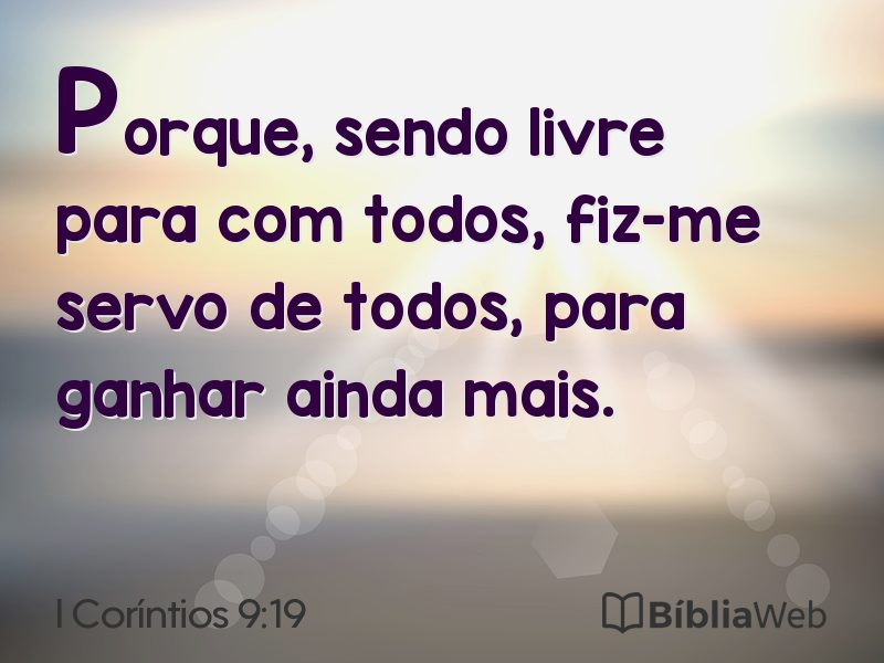 I Coríntios 9:19 em imagem para compartilhar