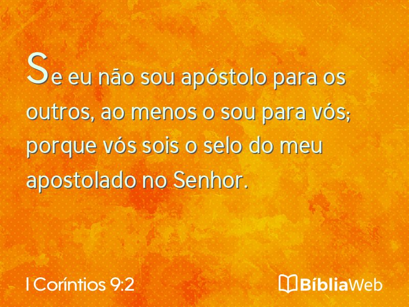 I Coríntios 9:2 em imagem para compartilhar