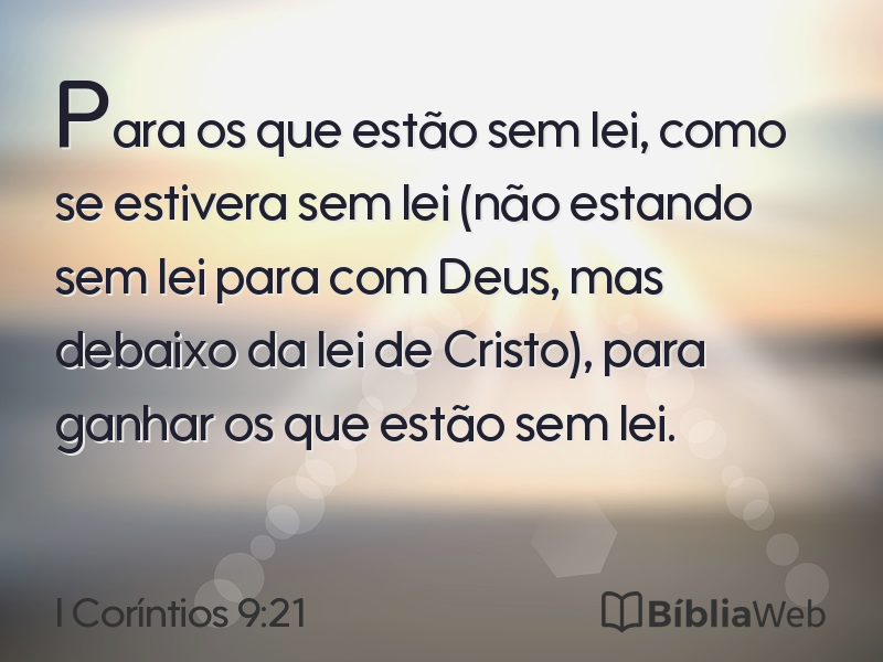 I Coríntios 9:21 em imagem para compartilhar