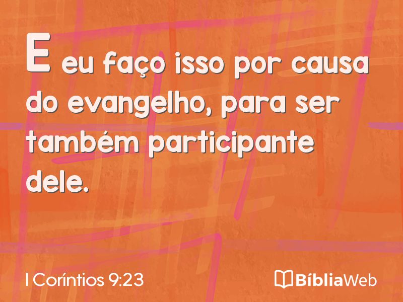 I Coríntios 9:23 em imagem para compartilhar
