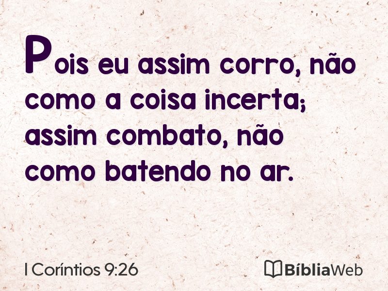 I Coríntios 9:26 em imagem para compartilhar