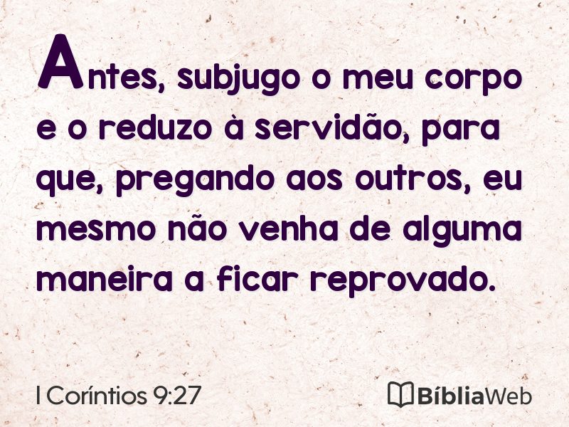 I Coríntios 9:27 em imagem para compartilhar
