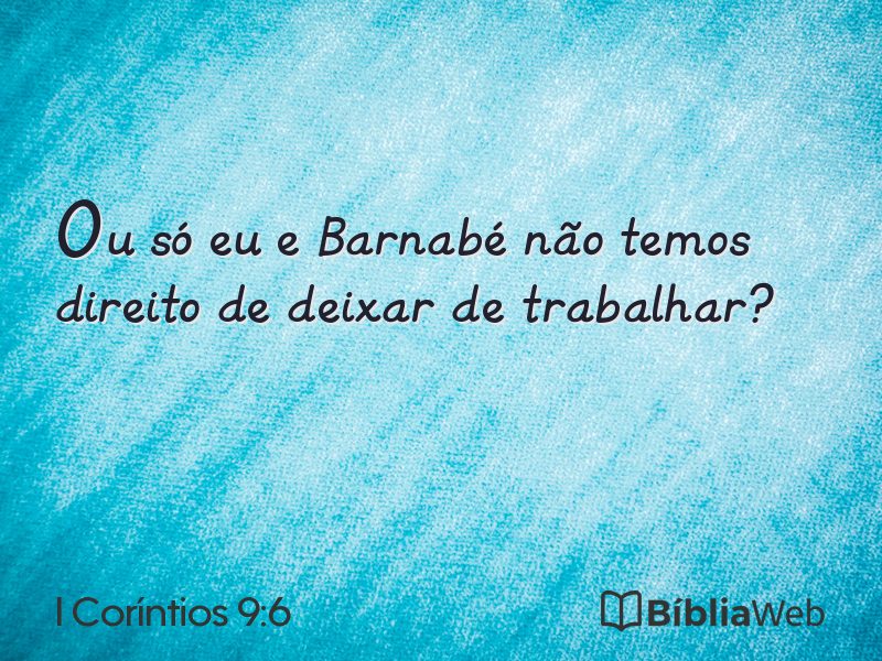 I Coríntios 9:6 em imagem para compartilhar