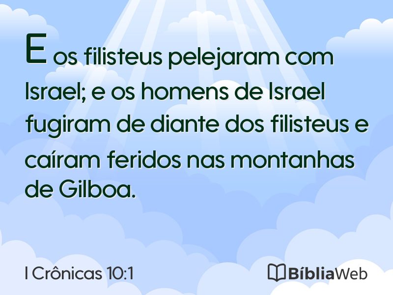 I Crônicas 10:1 em imagem para compartilhar